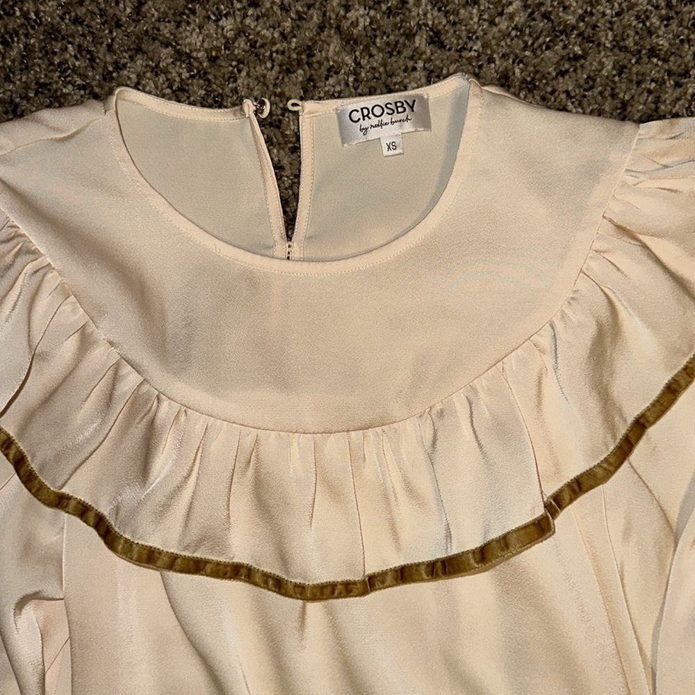 crosby. Women's Cream Ruffle Top - Picture 2 of 3